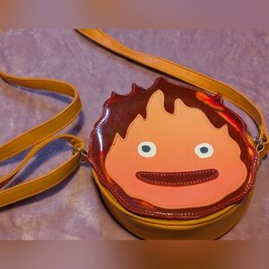 Calcifer Howls Moving Castle Crossbody Bag in Orange and Red
